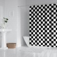 thumbnail image 2 of Black and White Checkered Pattern Shower Curtain 72"x72" ,Bathroom Decorative Shower Curtains Set with 12 Hooks,Modern Waterproof Washable Shower Curtain, 2 of 6