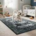 thumbnail image 3 of Cydiria Vintage Boho Traditional Oriental Faux Wool Area Rug, 2' x 3', Black, 3 of 8