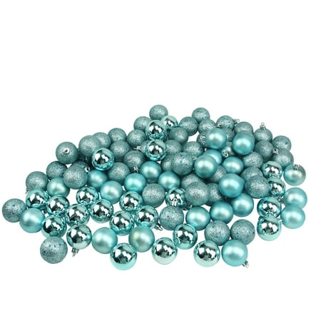 Ice Blue Christmas Ornaments Northlight 96ct Shatterproof 4-Finish Christmas Ball Ornament Set 1.5