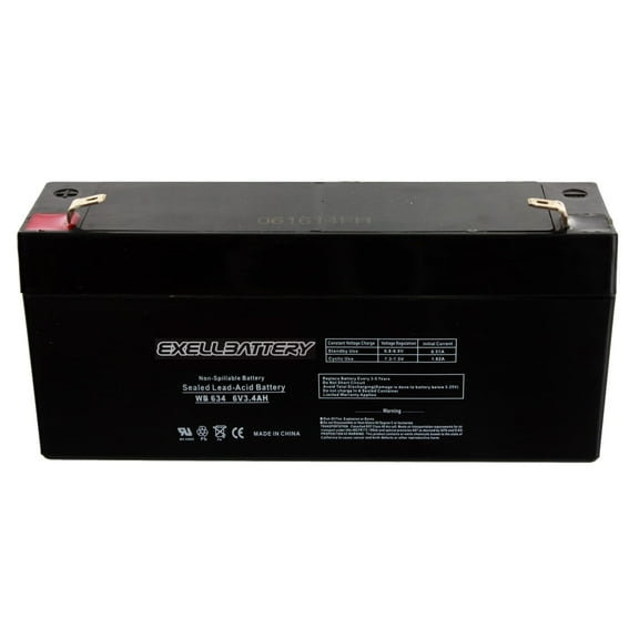 Exell 6V 3.4Ah SLA Battery Rechargeable AGM Compatible with UB634, D5732