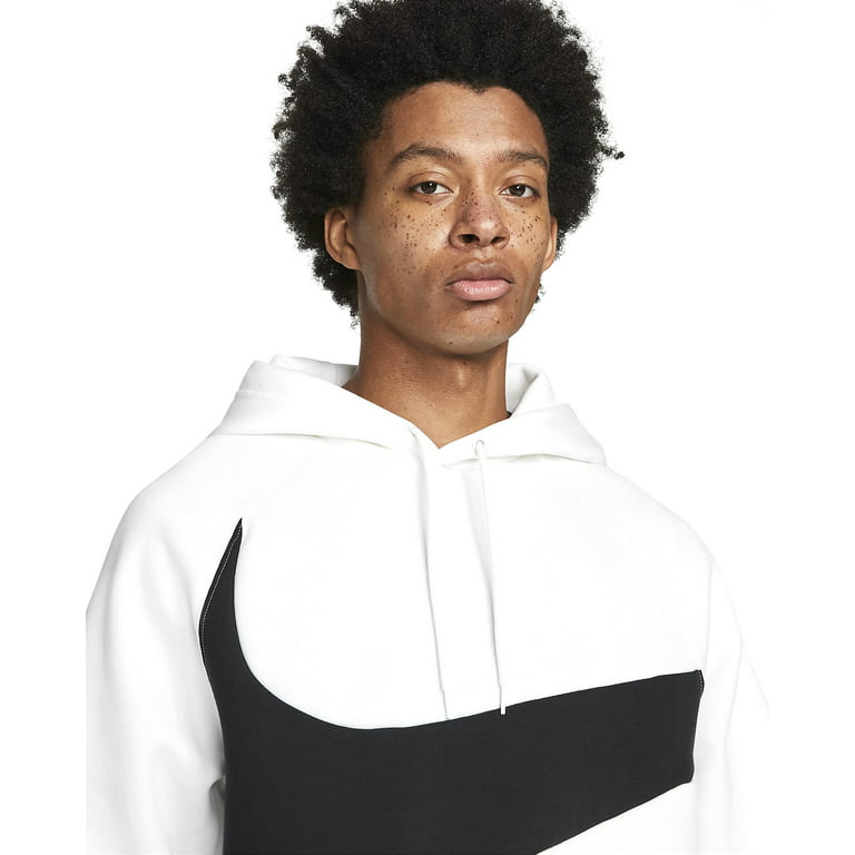 Men's Nike White/Black Sportswear Swoosh Tech Fleece Pullover