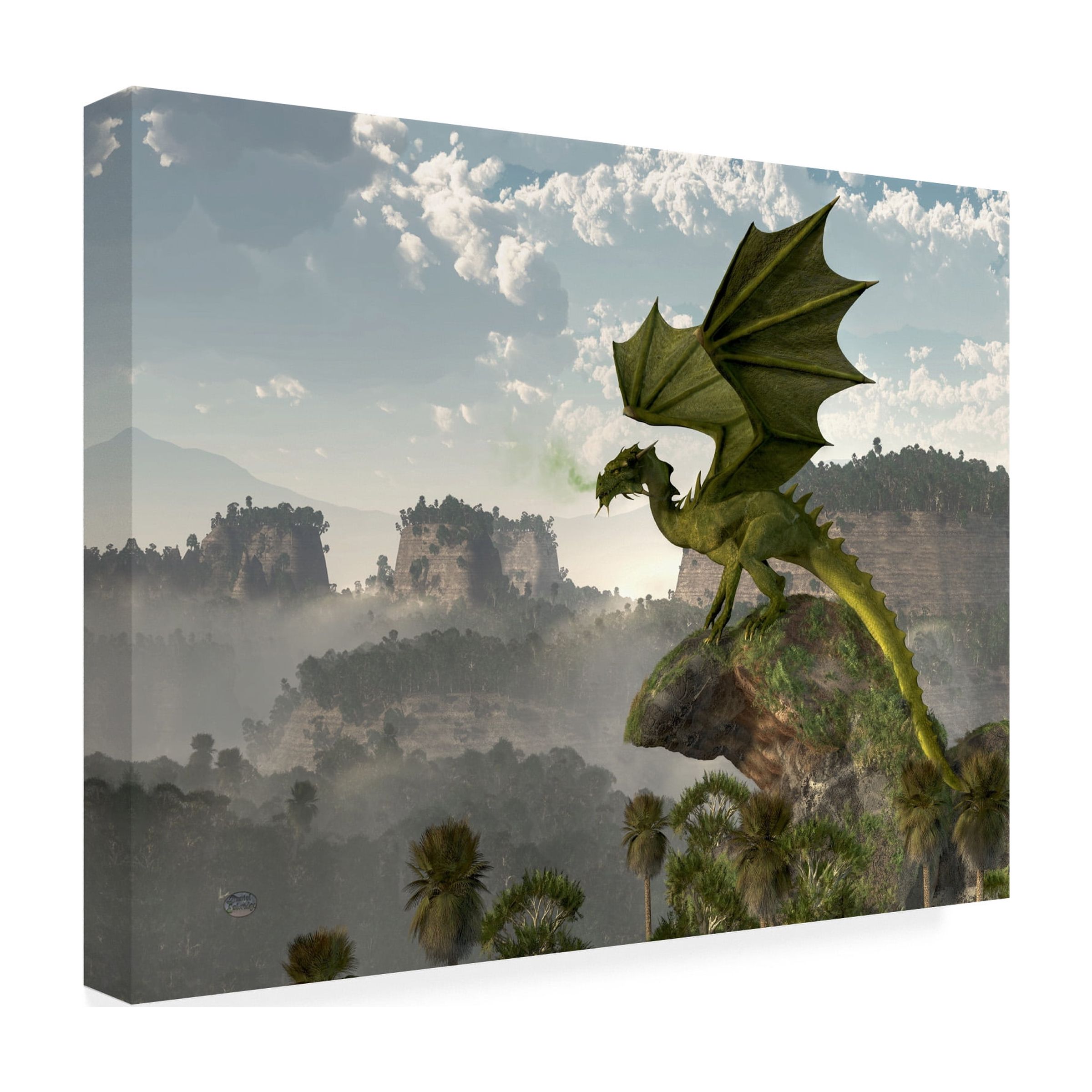 Trademark Fine Art 'Green Dragon' Canvas Art by Daniel Eskridge