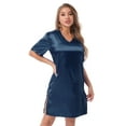 thumbnail image 4 of YONGHS Womens Night Shirts Nightgowns Short Sleeve Sleeping Shirts Sleepwear Navy_Blue L, 4 of 7