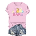 thumbnail image 4 of VBTAPA Novelty Graphic Tees for Women Happy Easter Bunny Print T-Shirt Cute Leopard Rabbit Tee Tops Lightning Sales of The Day Pink L, 4 of 6
