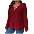 thumbnail image 2 of Sweaters for Women 2025 Fall Winter Plus Size V-Neck Long Sleeve Ribbed Knit Jumper Tops Womens Pullover Sweaters, 2 of 6