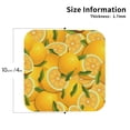 thumbnail image 2 of Vsdgher Yellow Limes Print Leather Coasters for Drinks, Durable Drink Coasters 4 Set for Tabletop Protection, Luxurious Home Décor and Housewarming Gift-Square, 2 of 6