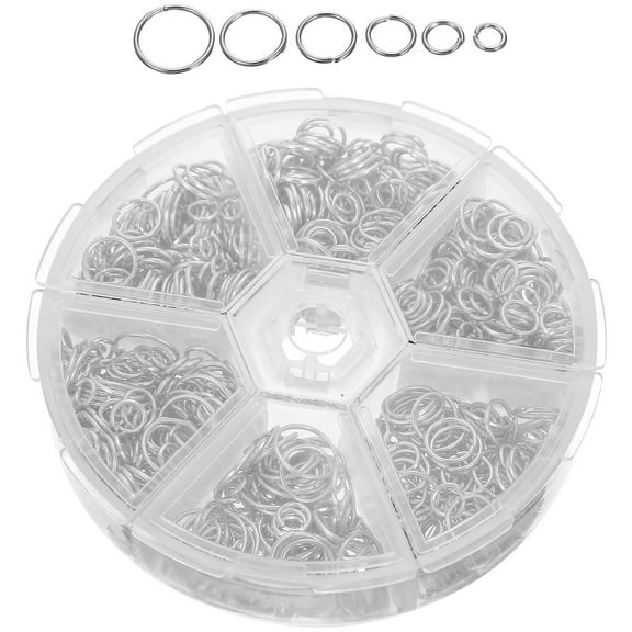 ONAPARTER Jewelry Split Ring Stainless Steel Necklace DIY Rings Jump Connectors Making Charm for Repair Kit Crystal Pendant （Silver）