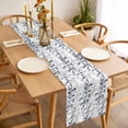 thumbnail image 3 of Dark Blue Grey Botanical Table Runner - 90 Inch Long Spring Floral Summer Farmhouse Cotton and Linen Blended Dress Scarves Farmhouse Table Runner for Kitchen Dining, Coffee Table, 13" x 90", 3 of 8