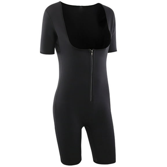 SIEYIO Women Full Body Shaper Slimming Sauna Suit Corset Bodysuit Leg Waist Trimmer Zip Front Shapewear S-3XL