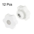 thumbnail image 3 of 12 Pieces Star Knobs M10 Thread 48mm 6-Point Head Metal Insert Through Hole Threaded Hand Knob White, 3 of 6