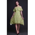 thumbnail image 3 of Bimba Green Floral Print Womens Chic Style Cold Shoulder Shift Dress Summer Tunic - Medium, 3 of 6