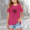 thumbnail image 2 of YAYUBA Kids Shirts Girls 12-14 Letter Graphic Printed Crewneck Back To School Short Sleeve T Shirts Comfortable Tunic Blouse Preppy Clothes for Children, 3-4Years, Hot Pink, 2 of 6