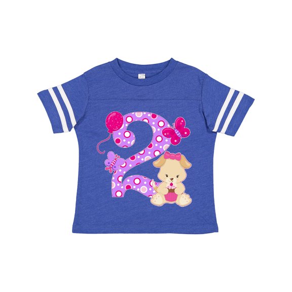 Inktastic Second Birthday with Cute Puppy and Butterflies Boys or Girls Toddler T-Shirt