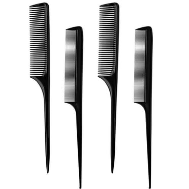 Mars Wellness 8.5 Rattail Comb Set Pack Of 4  Pack of Combs w/ 2 Wide & 2 Fine Tooth Combs for Women & Men  Detangling, Styling & Parting Comb Set - Hair Comb for Salon, Barbershops, Home- USA...