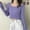 #143-Purple, variant on Wowcloth Women's Off-Shoulder Ruffle Top, Slim Fit Cropped, Knit Long Sleeve for Casual Daily Wear