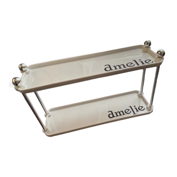 Estante de almacenamiento para baño de 2 niveles, estante de encimera multiusos independiente. Blanco