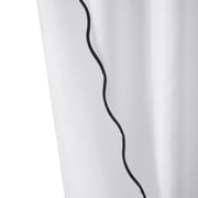 Mainstays 14 Piece Black and White Scallop Shower Curtain Set – 72 x 72 Faux Linen Fabric, Waterproof PEVA Liner & Metal Hooks, Machine Washable