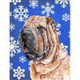 thumbnail image 1 of Shar Pei Winter Snowflakes Flag Garden Size, 1 of 1