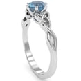 thumbnail image 5 of Celtic Trinity Knot Blue Topaz Engagement Ring In 14k White Gold, 5 of 6