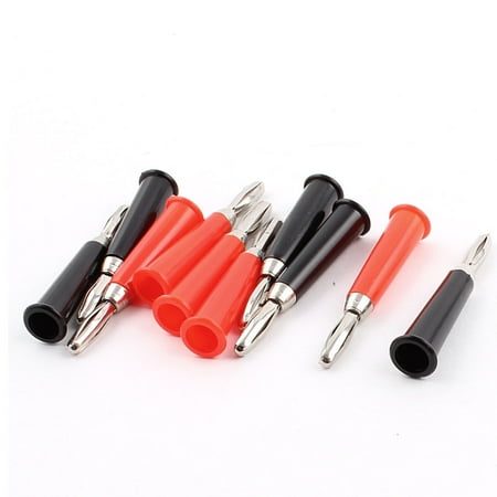 Black Horn Plug - Audio Speaker 4mm Male Banana Horn Plug Connector Adapter Black Red 5 Pairs