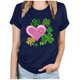 thumbnail image 1 of Camisetas de Manga Corta para las Mujeres de Moda Imprimir Cuello Redondo Camiseta, Mezcla de Poliéster Ligero para Primavera Verano Otoño, 1 of 8