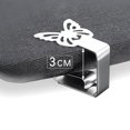 thumbnail image 3 of 6pcs Stainless Steel Tablecloth Clips Graphic Tablecloth Clips High Elasticity Mobile Fixed Clips (flowers), 3 of 4