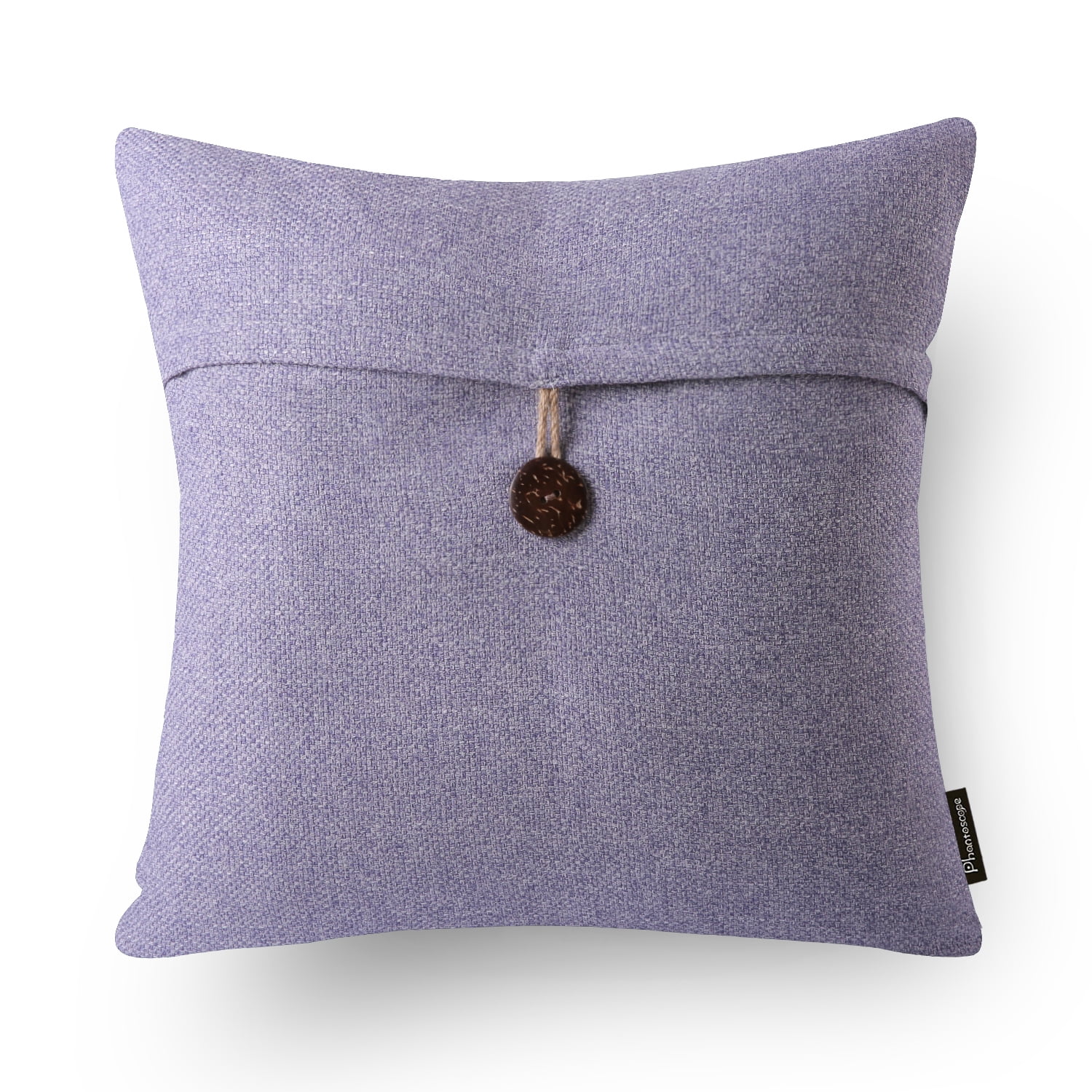 Phantoscope Single Button Cotton Blend Decorative Throw Pillows with Inserts, Pink Purple, 22 x 22 in, 2 Pack