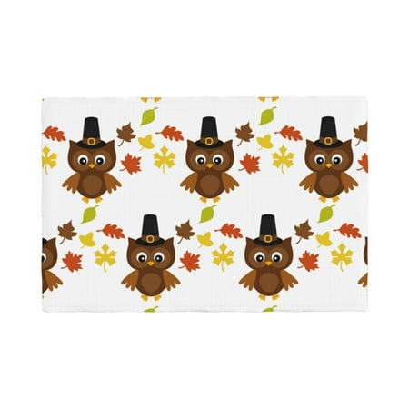 

Placemats Set of 4 Colorful maple leaf owl Place mats for Dining Table Indoor/Outdoor Cute Heat Resistant Washable Table Mats(18 x 12 )