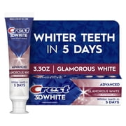 Pack of 2 Crest 3D White Advanced Glamorous White Teeth Whitening Toothpaste, 3.3 oz (Package May Vary)