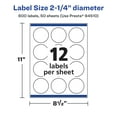 thumbnail image 6 of Avery Matte White Round Labels, 2.25" Diameter, 600 Labels, 6 of 8