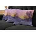thumbnail image 2 of Ambesonne Winter Throw Pillow Cover 4 Pack, Landscape with Sunset, 16", Pink White, 2 of 6