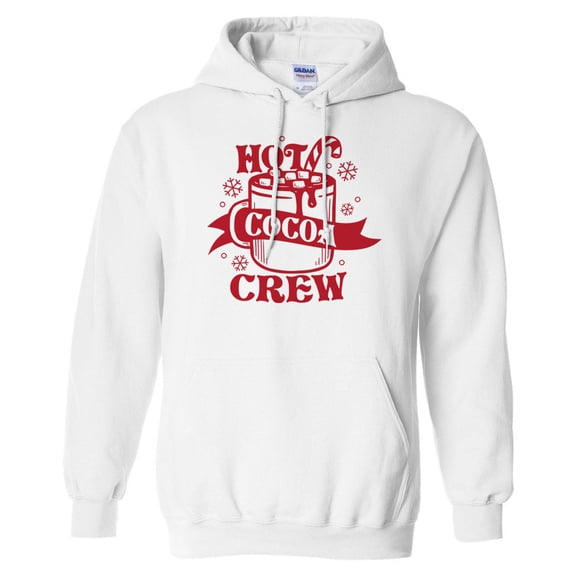 Hot Cocoa Crew Hoodie Sweatshirt Unisex Large White