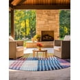 thumbnail image 5 of Unique Loom Outdoor Modern Collection Area Rug - Pulse (8' Round Multi/Blue), 5 of 9