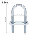 thumbnail image 2 of Uxcell 34mm Inner Width 100mm Length Round U-Bolt Steel M8 2 Sets, 2 of 4