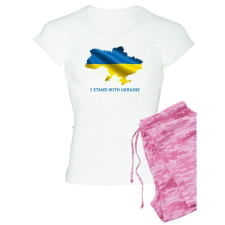 

CafePress - I Stand With Ukraine Flag Ukrainian Pride Pajamas - Women s Light Pajamas