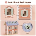thumbnail image 2 of Wooden Dollhouse for Girls - Wooden Doll House, DIY Pretend Dream House with Furniture Accessories, Gift for Girl Ages 3+, 2 of 8