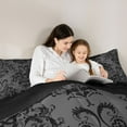 thumbnail image 5 of jejeloiu Gothic Snake Bedding Comforter Set,Vintage Bohemian Flowers Twin Comforter Sets,Black Damask Floral Bedding Set For Adults,Ultra Soft Home Decor Reversible,2-Piece, 5 of 8