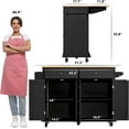 thumbnail image 7 of CAIDI Rolling Kitchen Islands with Adjustable Shelves, Wood Composite Black, 5.20 in, 7 of 7