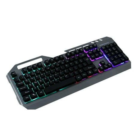 Luxshiny USB Wired Mechanical Keyboard Black 104 Keys Ergonomic Backlit Keyboard for Gaming