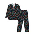 thumbnail image 1 of Balery Multicolored Butterflies Pijama para Hombre de Dos Piezas con Manga Larga, Conjunto de Dormir y Descanso Suave con Bolsillos-Large, 1 of 7