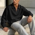 thumbnail image 7 of Chiccall Mens Quarter Zip Pullover Sweatshirts Plus Size Long Sleeve Sweatshirts Fashion Casual Loose Fit Athletic Tops for Men, 7 of 7
