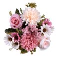 thumbnail image 5 of Limei Artificial Fake Flowers with Vase Silk Artificial Roses Wedding Flowers Bouquets Home Office Party Meeting Room Decoration, 5 of 7