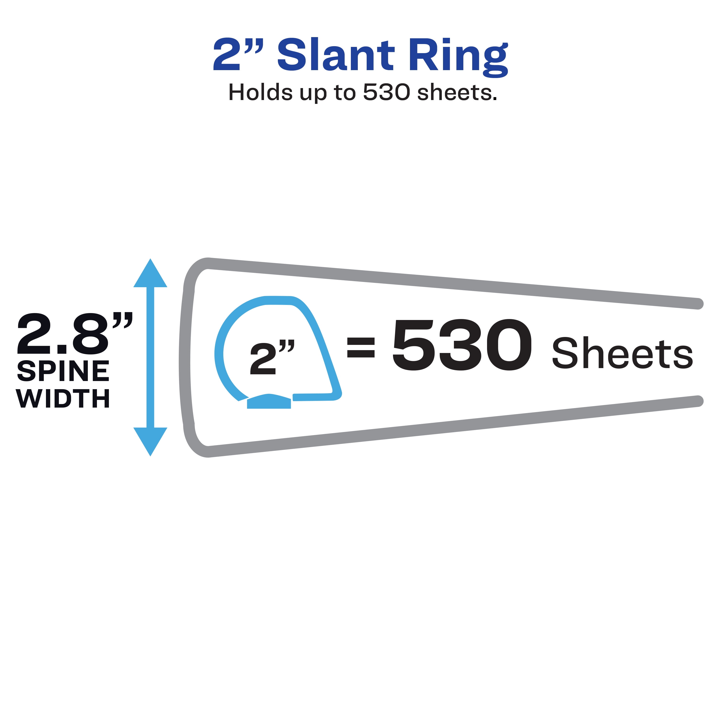 Avery Durable 3 Ring Binders, 2" Slant Rings, Red, 2 Pk (46015)