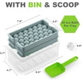 Round Ice Cube Trays with Lid & Bin 64 Small Sphere Ice Ball Maker
