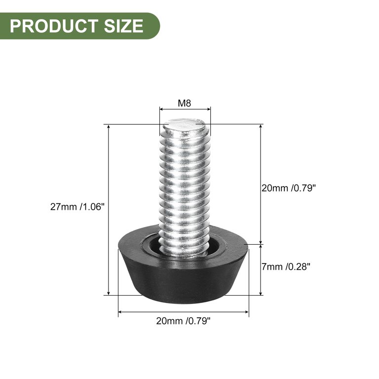 36-Pack M8 Furniture Levelers – Stainless Steel Adjustable Feet With T-Nuts, 20mm Base, For Tables, Chairs, Desks & Cabinets