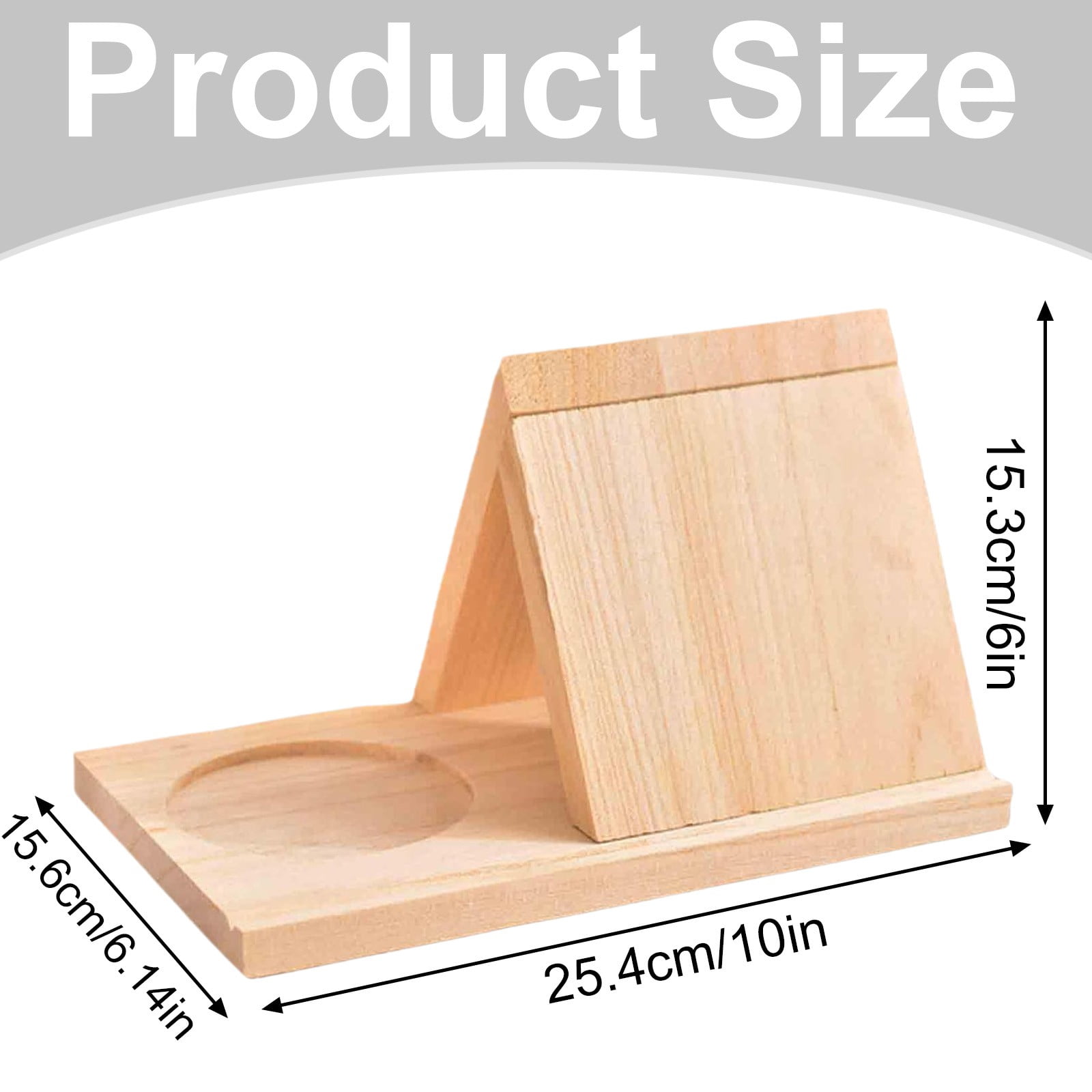 Solivara Wooden Triangular Bookmark Holder Set, Household Triangular Reading Stand With Cup Base Bookshelf That Secures Book Pages(Khaki,6.14*10*6in)