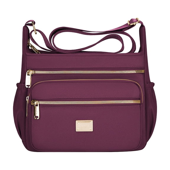 Large Capacity Women's Crossbody Bag - Stylish Multi Pocket Shoulder Bag for Commuters, Lightweight Oxford Fabric, Adjustable Strap, Ideal for Travel, Shopping, and Daily Use Purple