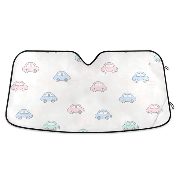 Car Windshield Sun Shade Car Reflective Heat UV Blocker Foldable with Suction Cups Universal Fit for Sedan SUV Truck