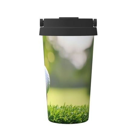 

Salouo golf ball perched on a tee Print Coffee Travel Mug Spill Proof with Lid-Stainless Steel Vacuum Insulated Tumbler - Thermos Cup for Keep Hot/Ice Coffee Tea and Beer