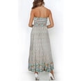 thumbnail image 6 of Rovga Women Casual Floral Printing Summer Boho Strapless Sleeveless Ruffle Beach Maxi Tiered Midi Dress Elegant Dailywear, 6 of 7